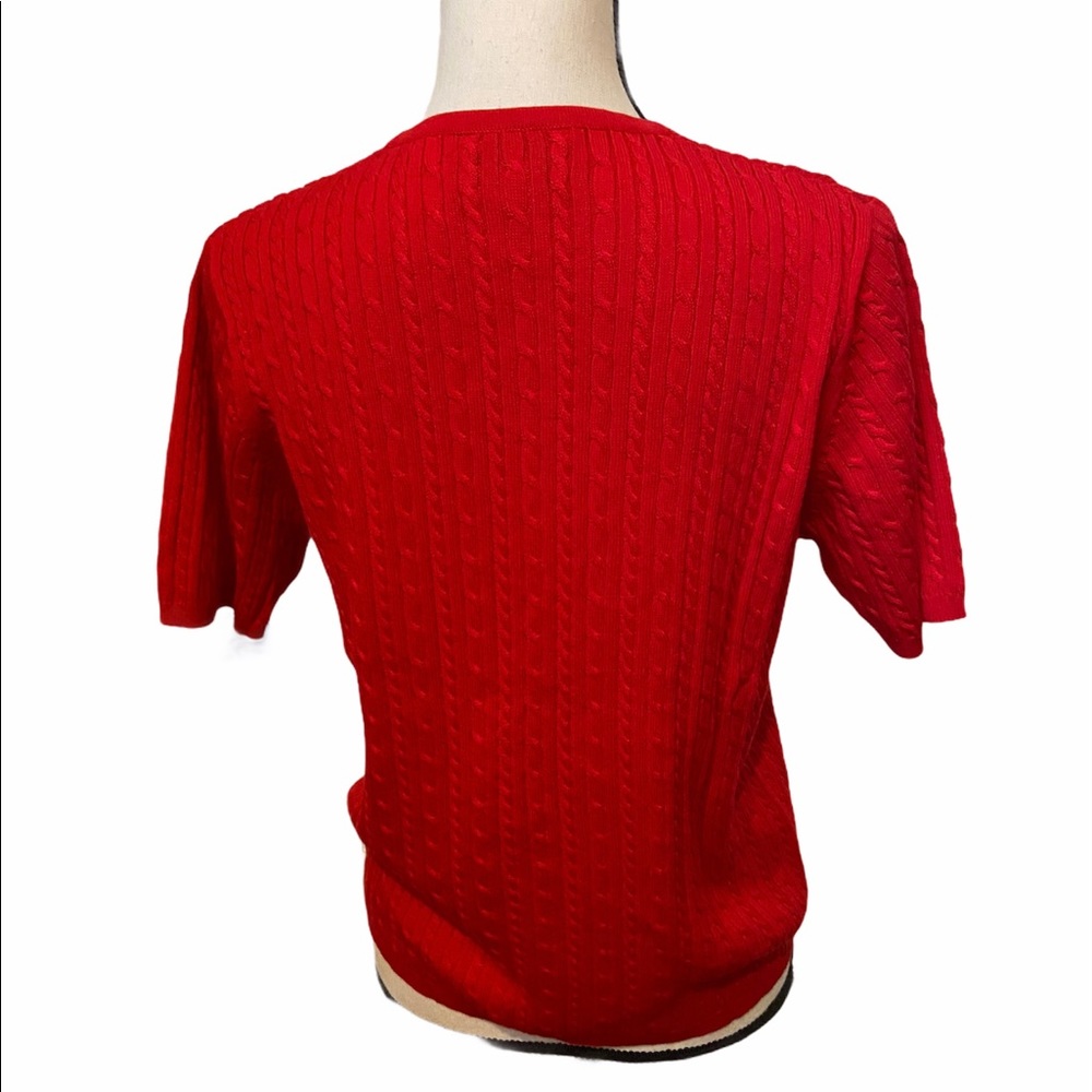 Pendleton Classic Cable Knit Size Medium Red Shor… - image 3